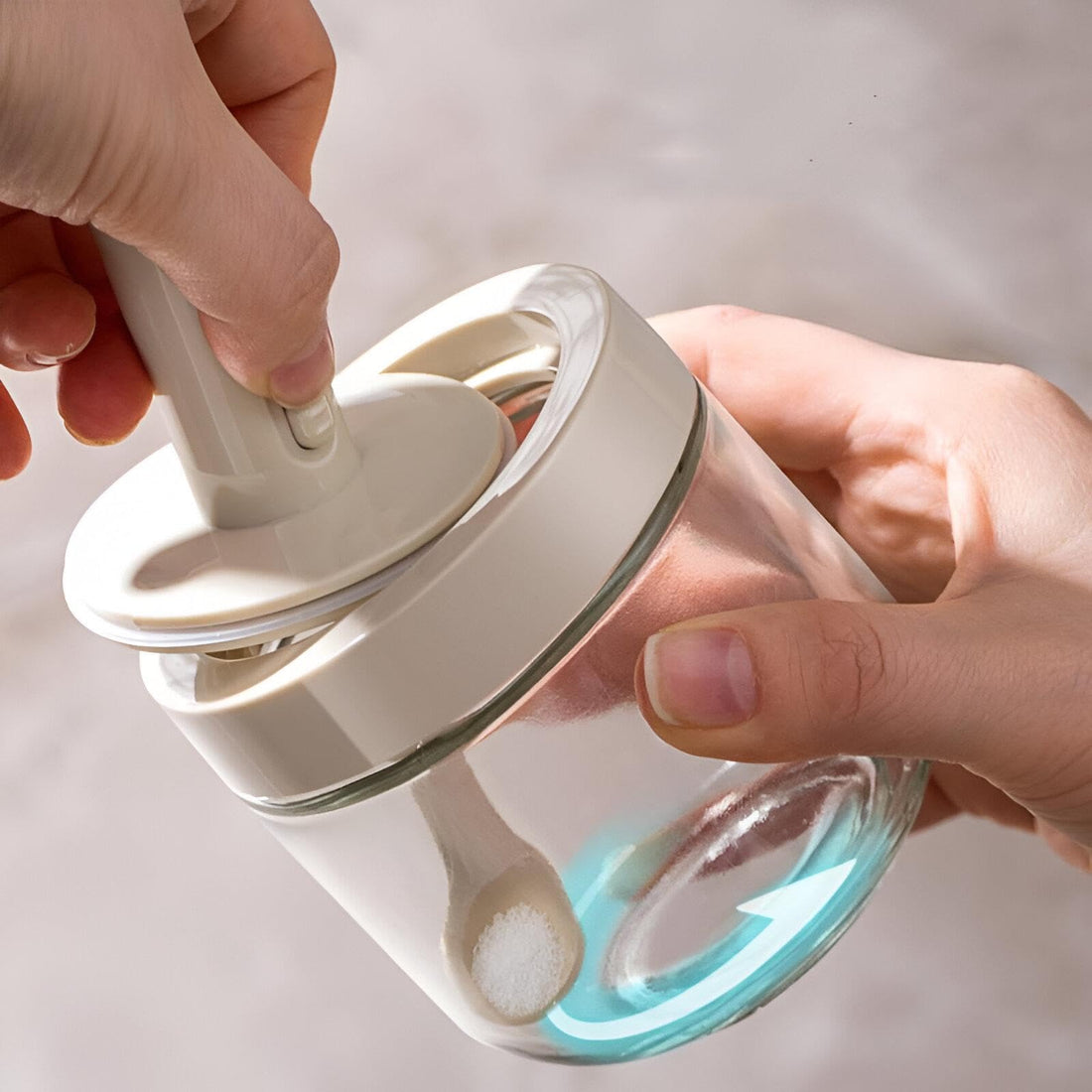 Telescopic Jar - Unique 300ml Spice Storage Solution with Lid and Spoon, Perfect for Sugar, Salt, and Seasonings, Beautiful Multicolor Design for Kitchen Counters (1PCS)