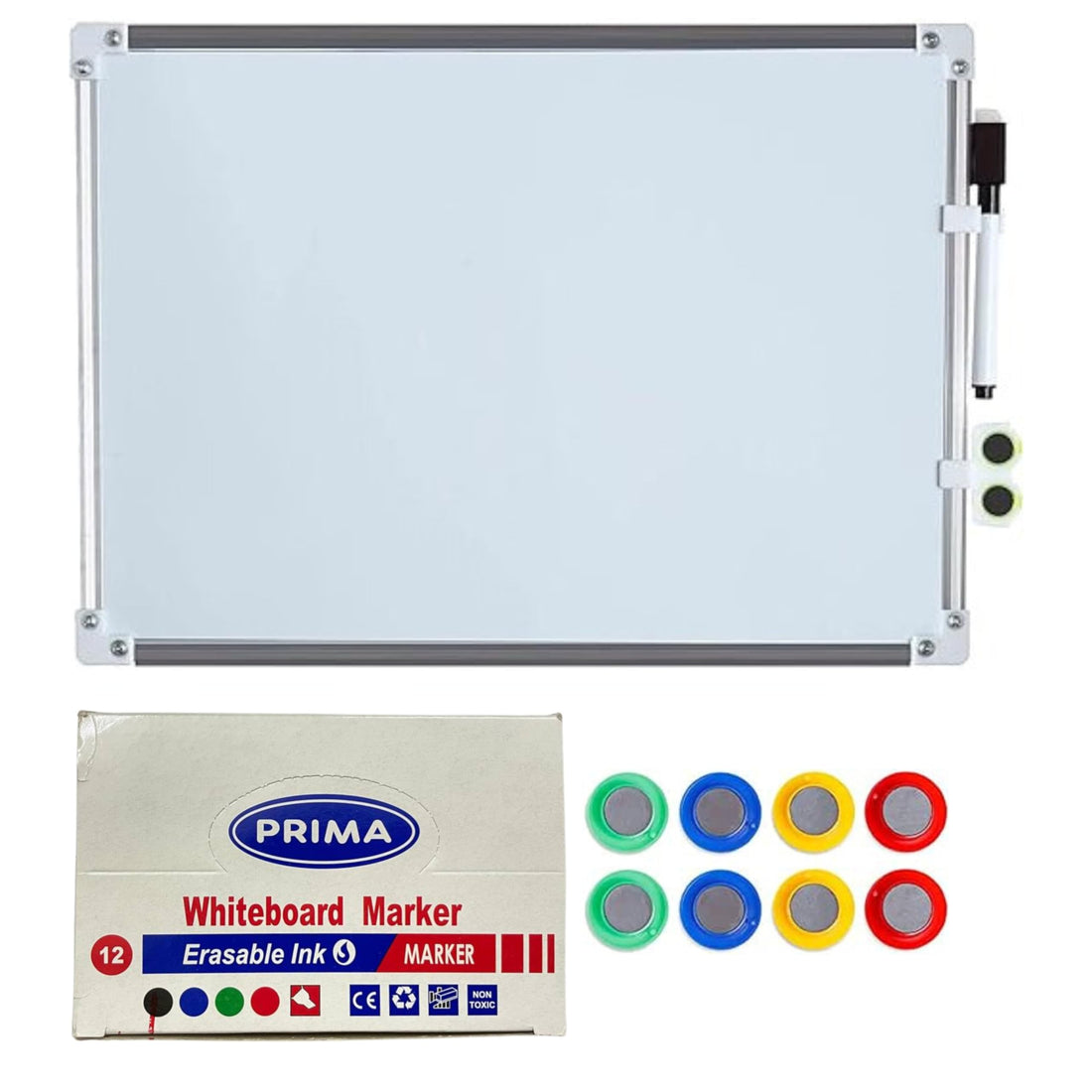 Whiteboard 30x40cm+Pack of Black Prima whiteboard+Magnets