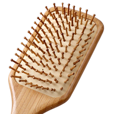 YUC Paddle brush, hair brush, Made of pure natural bamboo, no paint coating, massage the scalp while combing hair to promote blood circulation, prevent static electricity (1pcs)