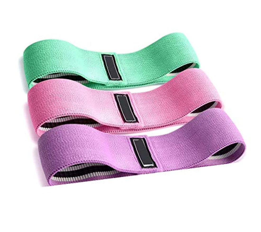 Generic Exercise Bands - Resistance Hip Bands Booty Bands Non-Slip Circle Fabric Strength Bands - 3 Pack Set for Legs and Butt Workout