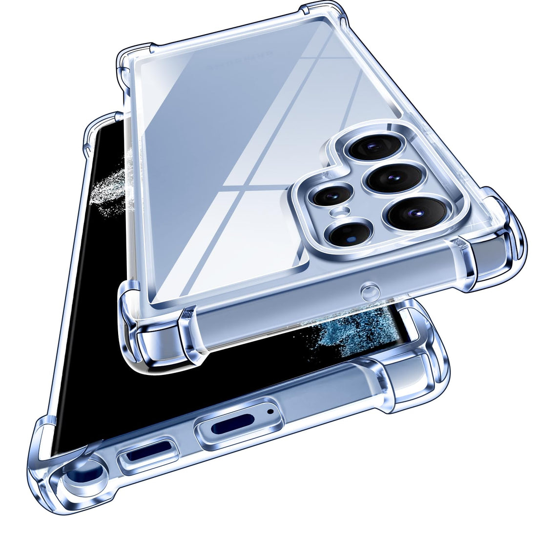 ivoler Anti-Yellowing Clear Case for Samsung Galaxy S22 Ultra 5G with Reinforced Corners [Military Shockproof Protection] [Camera Protection] Transparent Protective Case Slim Bumper Cover