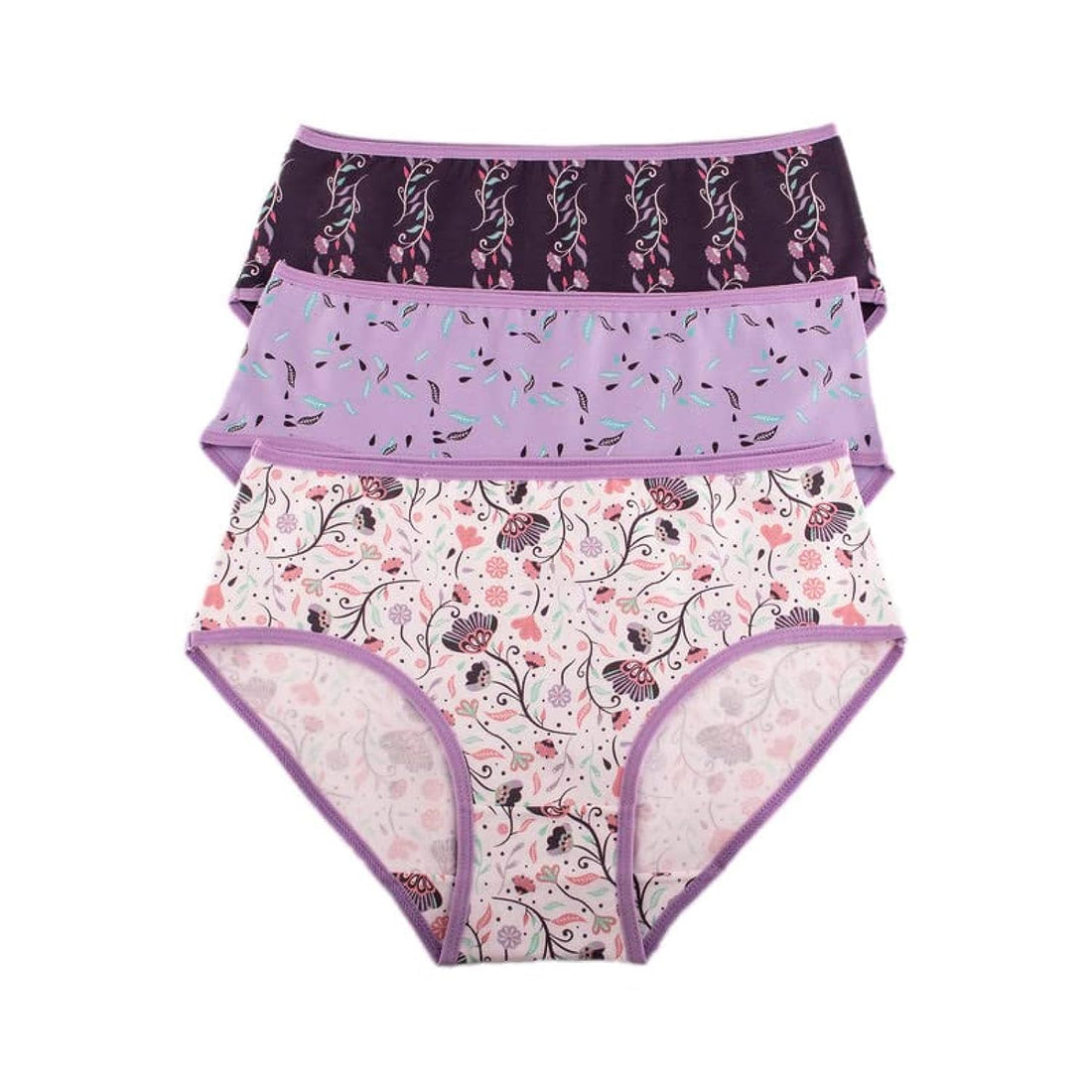 Milk Midi Multicolor Pack of 3 Printed Underwear Large Size For Womens - M-311-MD-L