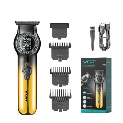 VGR V-990 Zero Gapped 8000 RPM Premium Professional Hair Clipper, 2 Speeds, Ceramic Blade, Metal Powder, Digital Display, 2000mAh Lithium Battery, Cord/Cordless, Type-C USB Charging