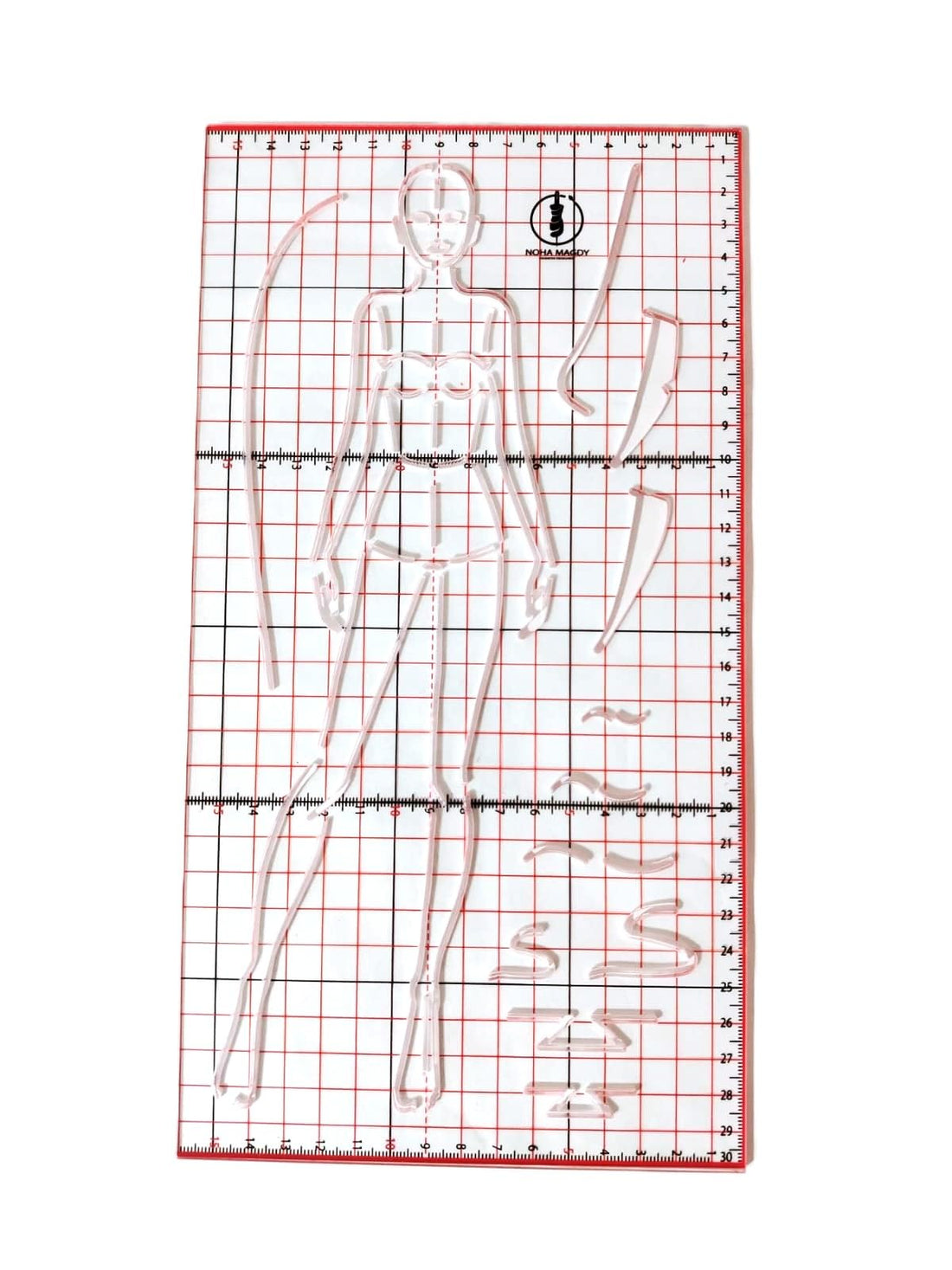 Fashion Design Drawing Ruler, Female Figure Model Drawing Ruler Clothing, fashion design ruler women Cloth Original Human Body Model Female Figure Template Ruler suitable for A4, Centmetric Scal