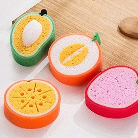 Soft Fruit Shape Bath Shower Sponge Baby Bath Flower Loofah, Bath Shower Sponge, Cute Fruit Shower Ball (Pack of 1, Multicolor)_G174