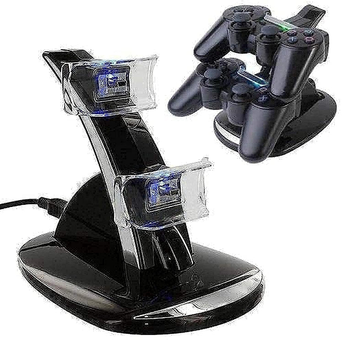 Led Dual Controller Charger Dock Station for Playstation 3