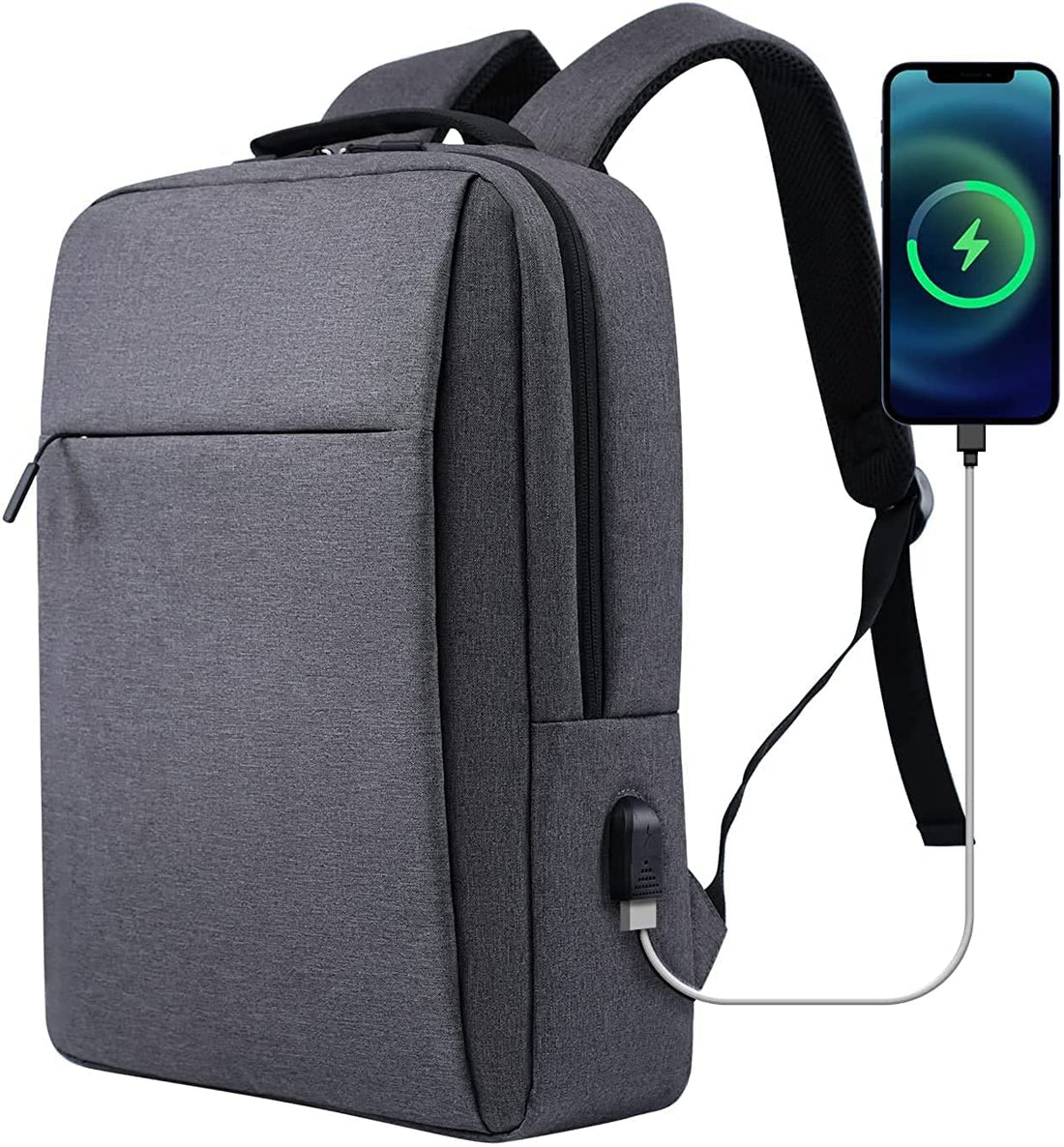 Polyester Anti Theft Water Resistant Premium Backpack with USB Charging Point - Fashion Bag