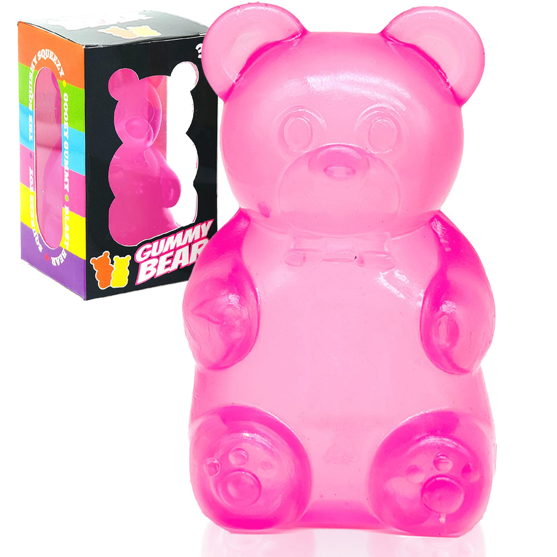 Stress Bear Squishy Ball, Gummy Bear Toy, Sugar Filled Squishy Toys for Kids Stress Relief - High Density Squeeze Balls for Students Calming - Ultra-Soft Decompression Venting Toys