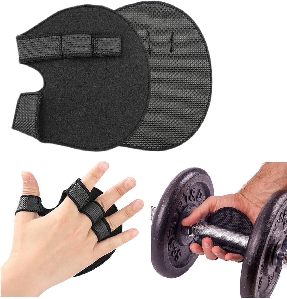 Gym Gloves Alternative, fingerless palm guards, non-slip, multi-sport grip pads for weightlifting/yoga