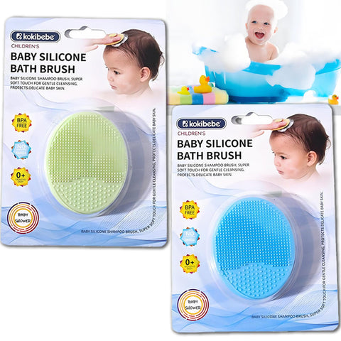 Baby Shampoo Brush - Gentle Silicone Hair & Scalp Soother for Infant, Toddler, Child | Baby Hair Care Wash Tool for Deep Cleaning & Massage, Blue & Green (2 Counts),Cradle cap bursh