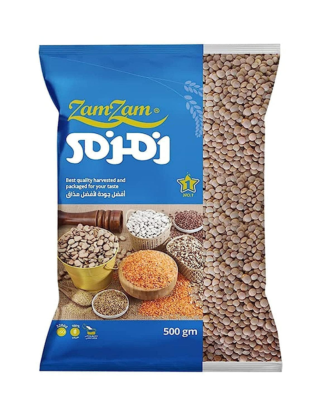 zamzam brown lentils 500 gm