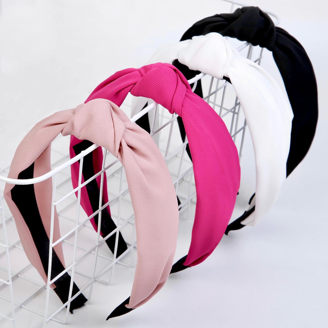 Pink Headbands for Women Girls Non Slip Cute Knotted Headbands Fashion Women Headbands for Hair Wide Top Knot Hairband for Women‘s Hair Pink Girls Hair Accessories for Women Valentine‘s Day Headbands