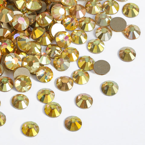 Beadsland 2880pcs Flat Back Crystal Rhinestones Round Gems for Nail Art and Craft Glue Fix,Metal Sunlight,SS10,2.7-2.9mm