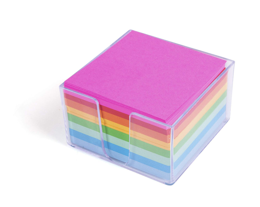 Mintra Office Memo Sheets with Cube, (Memo Cube 500ct - Bright), 3.4in x 3.4in, Note Paper For Taking Notes And Reminders, Work, Business, Desk, College, School, Organization, Planning