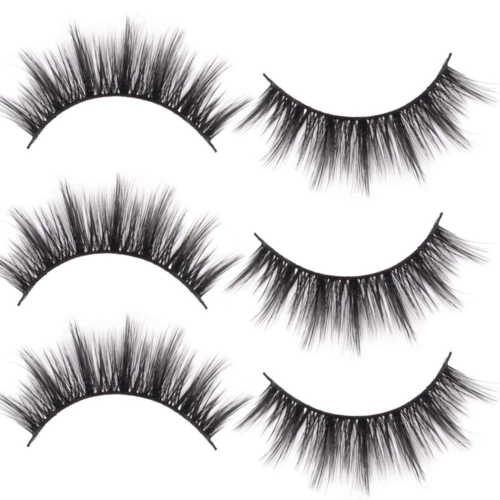 False Eyelashes 5 Pairs Cat Eye Faux Mink Lashes Natural Looking Reusable Easy to Apply and No Glue Needed Waterproof Fake Eyelash Extension for Women.(8017: 11-16MM), 1 Fl Oz (Pack of 1)