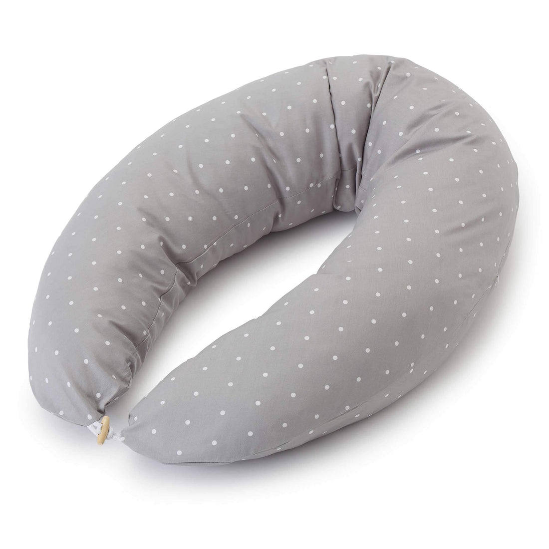 Lumaland Pregnancy Pillow XXL 190x37 cm - Maternity Pillow, Nursing Pillow - removable, washable Cover 100% Cotton - Support for Back, Belly - Side Sleeper - Grey/White Dots