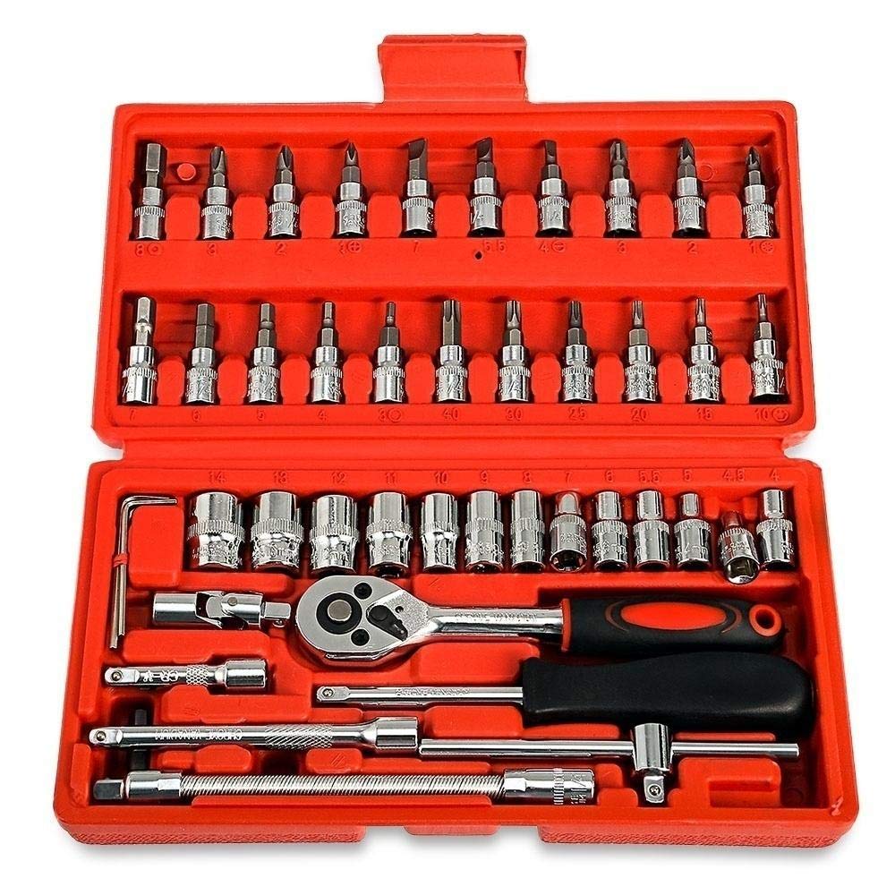 Socket Set Repair Tool Kit 46pcs set Car Repair Tool Automobile Motorcycle Repair Tool Case Ratchet Wrench Kit