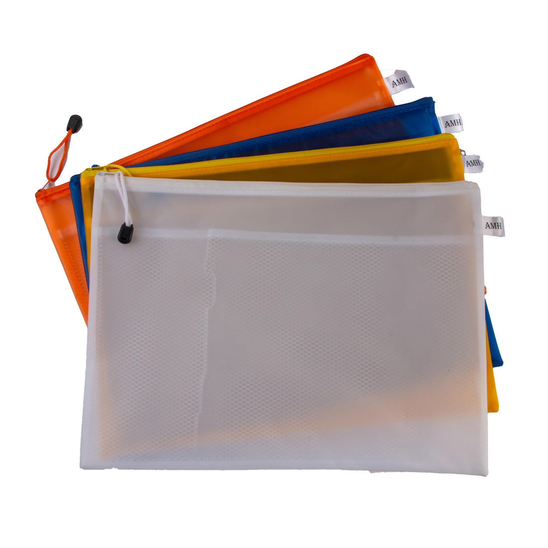Bungee A4 Zipper Waterproof Fabric Holder, Assorted Colors