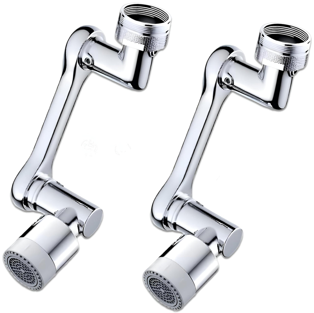 Faucet Extension - Multifunctional Sink Water Dispenser with 2 Output Modes, Universal Faucet Extender Swivel 360° Adjustable Water Flow, Easy to Install and Clean (Silver, 2 Diffusers)