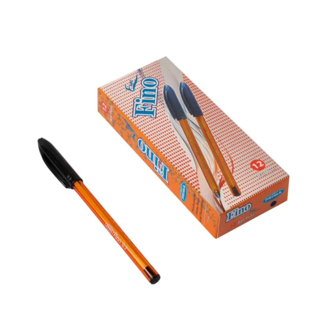 Pack of Prima Fino Pens Black 12 Pens