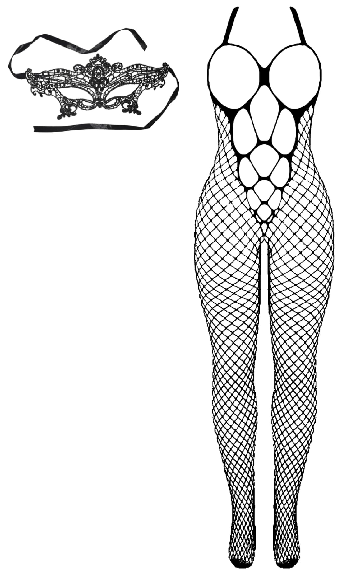 Imported LV-07 Ultra Soft Cotton Body stocking Lingerie + Soft Lace Imported Sexy Eye Mask
