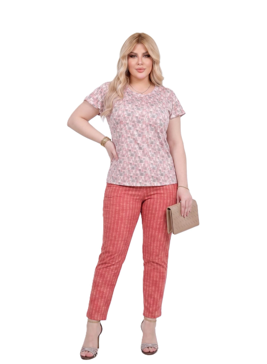 Sundos Home Wear Pure Cotton Lycra Pajamas 2 Piece Comfortable Stylish Home Wear - Code 5023-60 to 90 kg