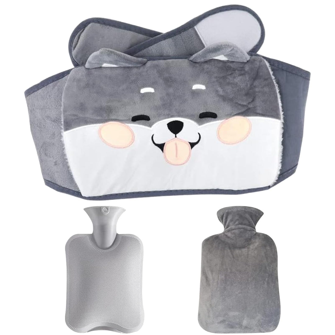 Hot Water Bottle Belt 3in1,Neck Hot Water Bottle Hot Water Pouch with Soft Plush Hand Waist Warmer Cover Hot Water Bag Warm Hand Hot Water Bag for Neck,Period Pain,Shoulder,Waist Warm for Kids Adult