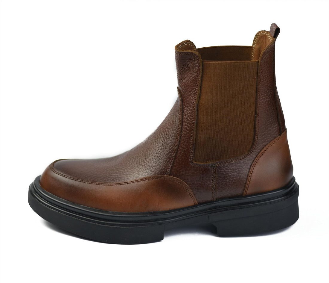 Half Boot Men Genuine Leather - Featuring Elegance And Difference - Non-slip Rubber Sole