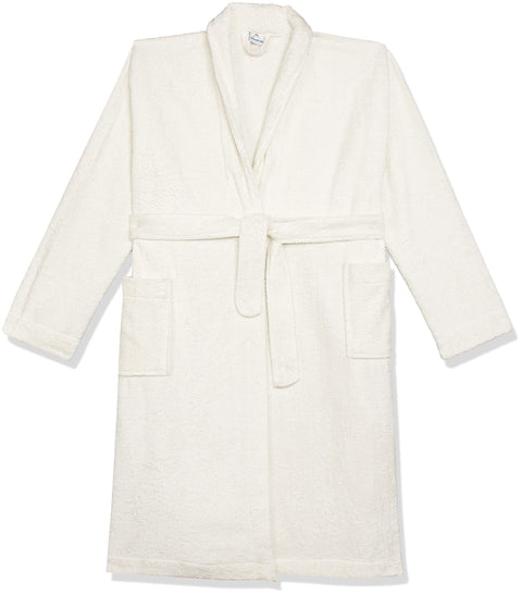 Egyptian Bathrobe in Off White (White Dune) - 100% Cotton, Quick-Dry, Luxurious Comfort for Spa and Home Use