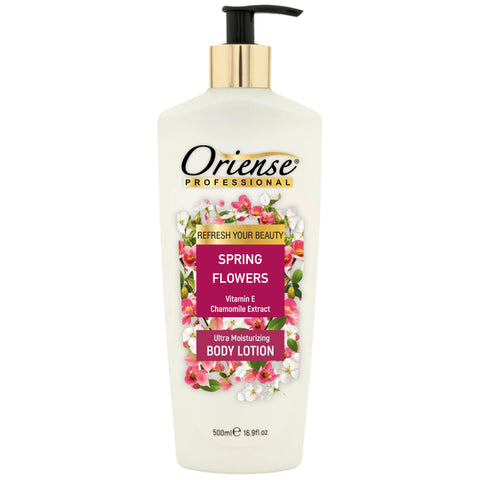Spring Flowers Body Lotion - Chamomile Extract, Glycerine, Vitamin E for Soothing Hydration - Lightweight & Non-Sticky Formula, 16.9 fl.oz