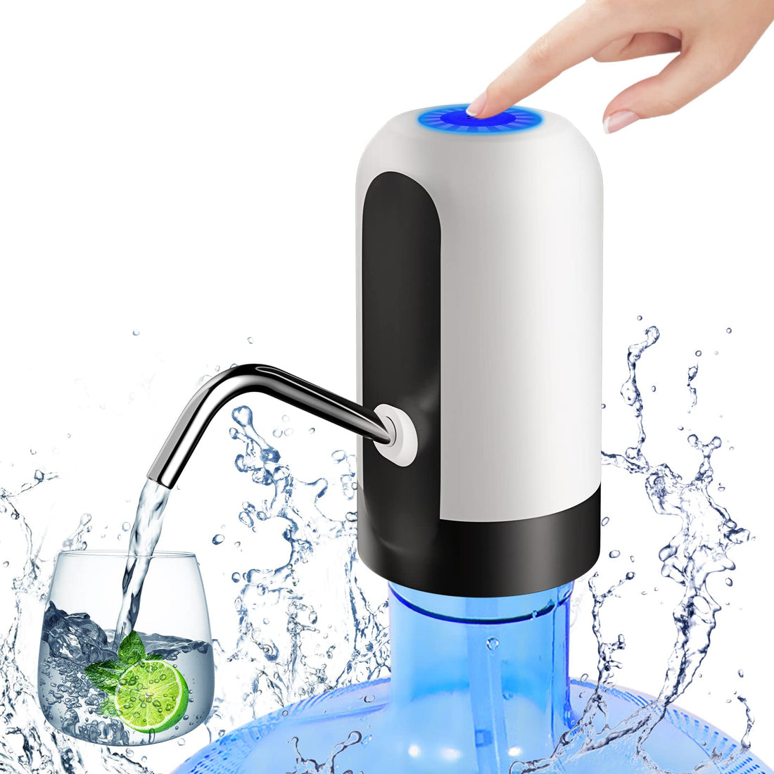 Water bottle pump 5 gallon water dispenser, portable electric water jug pump usb charging automatic drinking water dispenser pump for camping