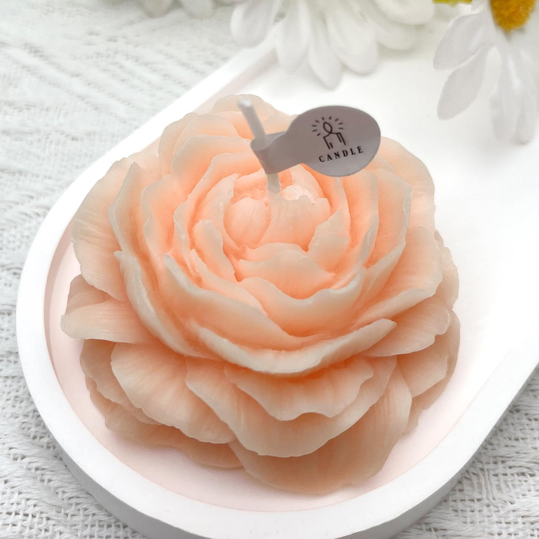 Peony Candles Gifts for Women, Soy Wax Aromatherapy Candle, Room Decor Cute Flower Shaped Scented Candles, Aesthetic Decorative (Fille de Berlin, 3 Inch)