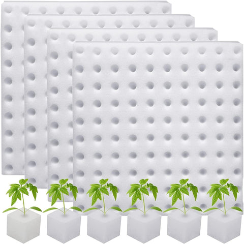 Hydroponic Sponge Planting Tool, Soilless Cultivation Seedling Square Sponges for Small Bud Growth, 4 Sheets
