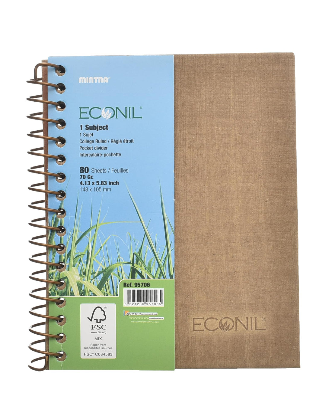 Mantra Iconil University Notebook - Single Wire Bound, Ruled, Hard Cover, A6 Size, 80 Sheets of High-Quality Paper for Notes and Studies, Durable Design for Everyday Use - Black