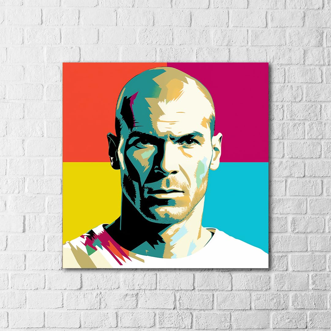 Pop Art Style Portrait of a Legendary Football Figure - Vibrant Wall Art | Ideal for Sports Fans and Modern Decor Enthusiasts, Perfect for Living Rooms, Offices, or Game Rooms (no frame, 30x30)
