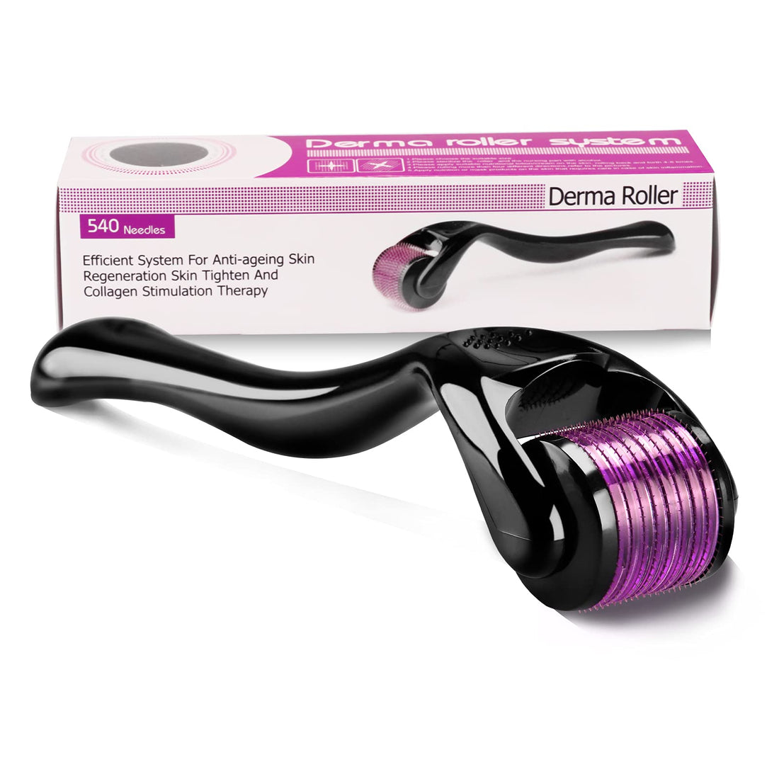 YISEMEYA Derma Skin Roller for Face 540 Needles 0.5mm Titanium Alloy Microneedle Roller