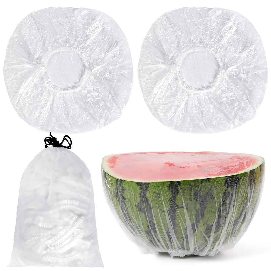 Generic Elastic Food Storage Covers (100 Covers) - Reusable Stretch Plastic Wrap Bowl Covers – Transform Dishes, Aluminum Cans or Cooking Pans into Food Storage Containers