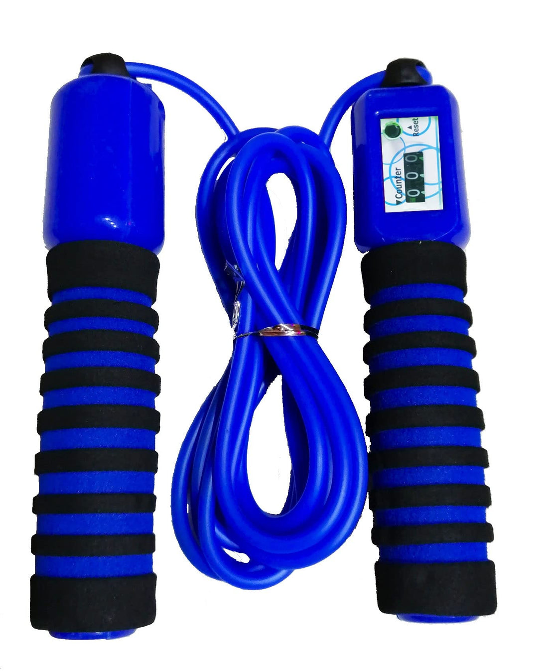 Adjustable Jump Rope With Counter & Comfortable Handles - Blue
