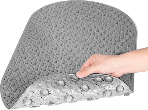 Non-Slip Bath Mat - Shower Mat with Suction Cups on the Back (Gray)