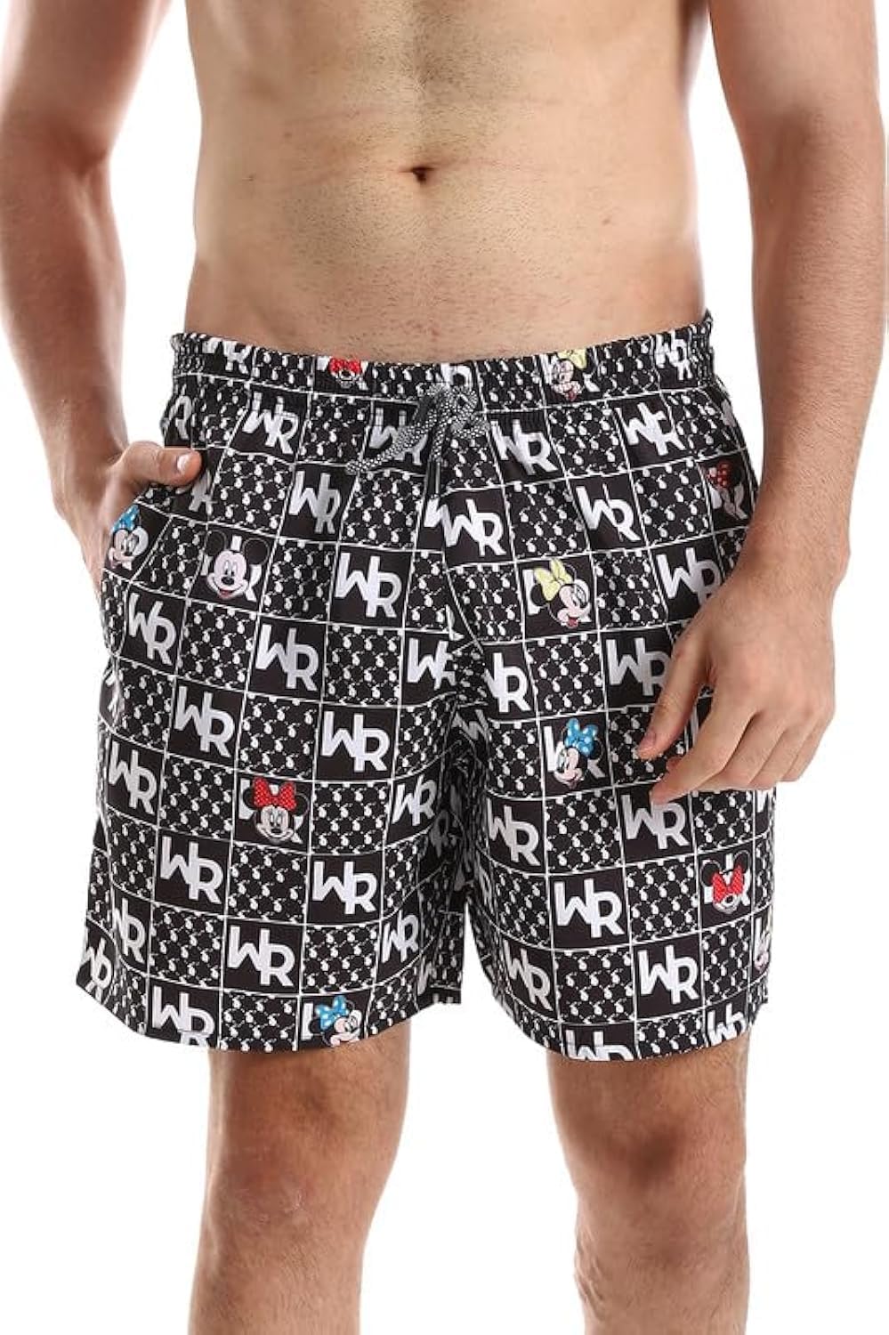 White Rabbit Men Side Pockets Self Patterned Board Shorts