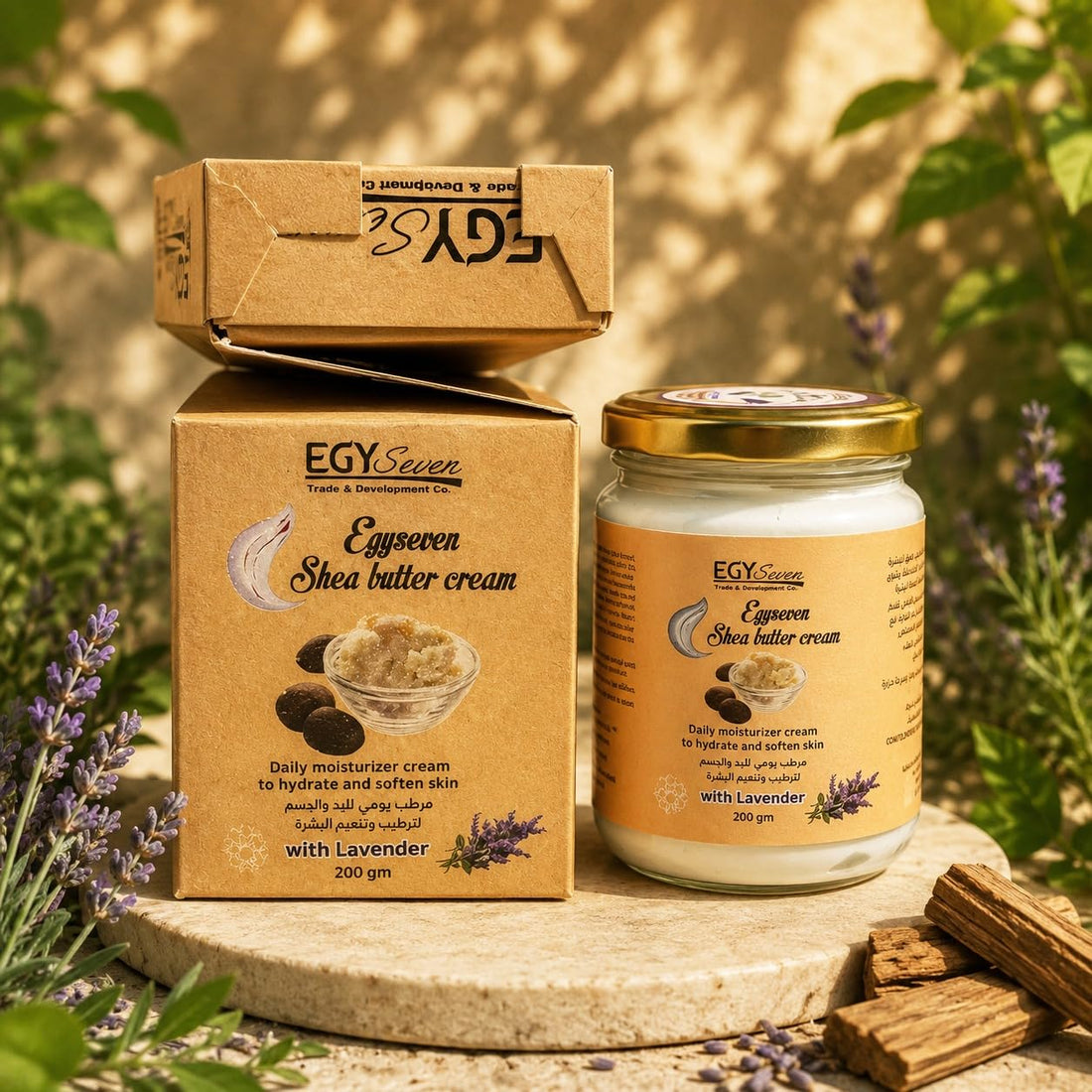 Deep Moisturizing Hand & Body Cream with Vitamin E, Jojoba Oil & Chamomile – Shea Butter Body Cream for Dry Skin – Non Greasy Luxury Skin Care (Lavender)