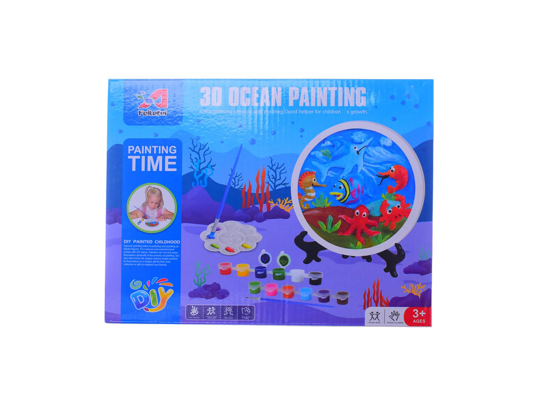 3D Ocean Painting Craft Kit For 3 Years And Above - Multicolor