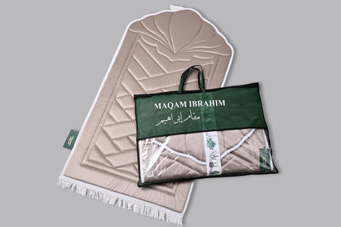 Luxury Praying Mat Padded for Comfort Knees – Elegant Ottoman Design – Soft Velvet Fabric – Attractive Royal Color – Large Size 120x70cm (Lotus Beige)