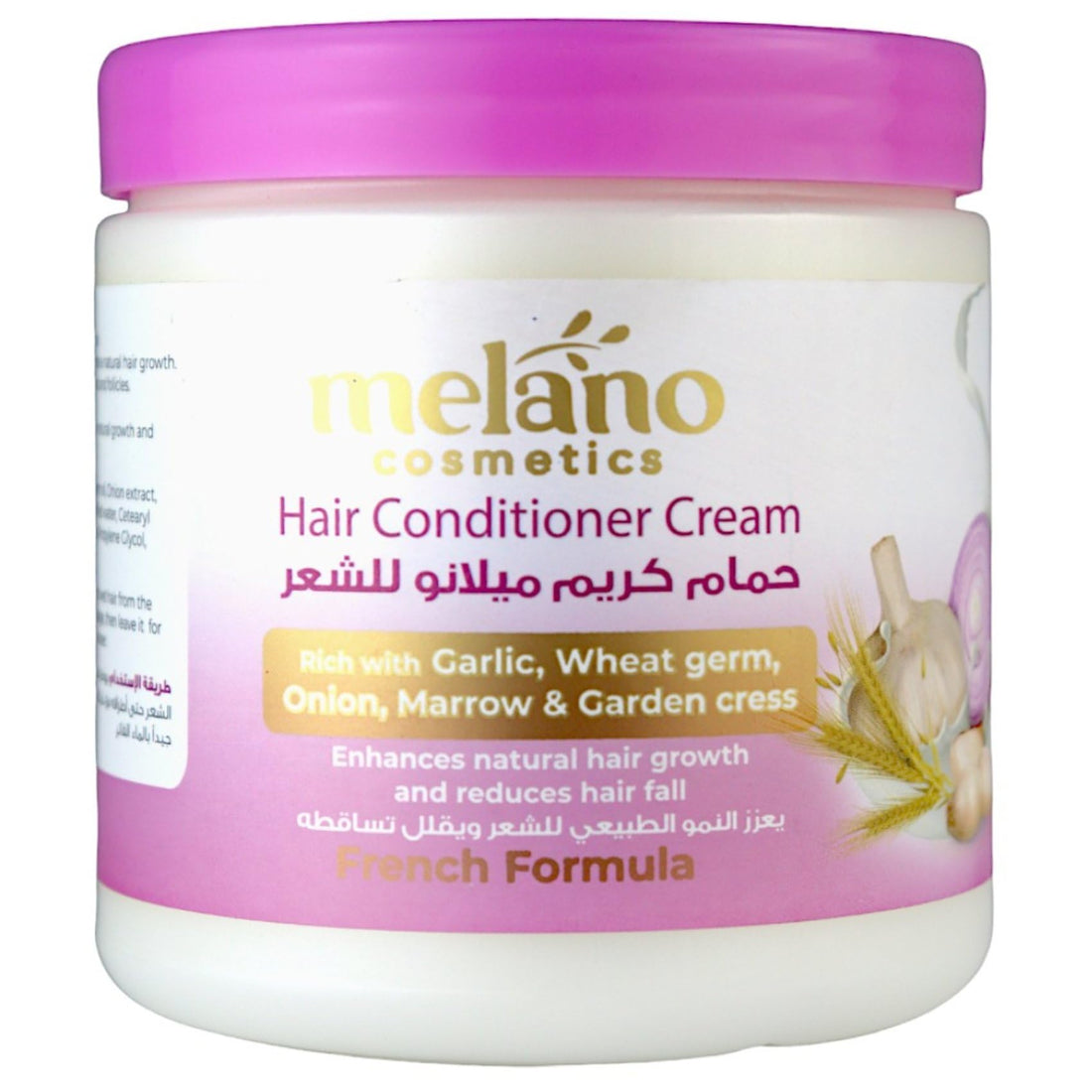 Melano hair conditioner cream 500ml with garlic, marrow, & onion