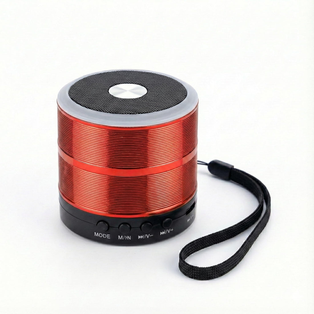 Mini RGB wireless speaker, supports Bluetooth, TF card, USB, AUX, FM radio, TWS technology, and DC input. Powerful sound quality, suitable for home or on-the-go use. | WS-887 (Red)