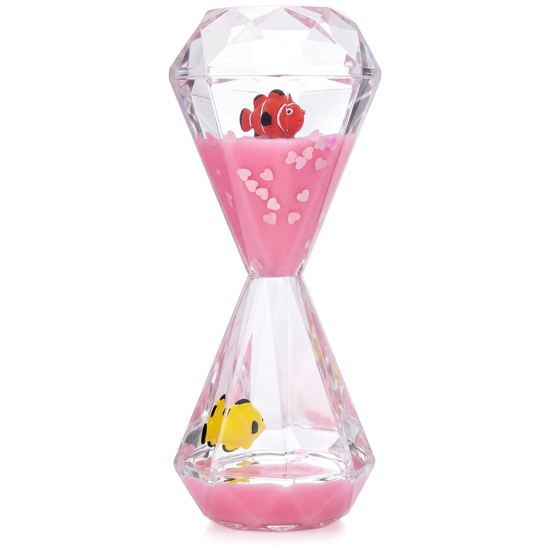 Water Hourglass Water Clock Timer Attractive Decor for Home and Office - Relaxing and Calming Toy, Liquid Motion Drop Timer - Best Gift Idea Gift Idea for Adults and Kids 2 Jewels (Pink)