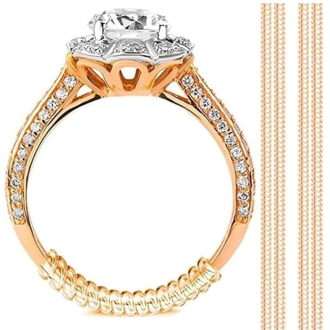 Ring Size Adjuster, 4 Pieces Set in 4 Different Sizes - Rose Gold Color