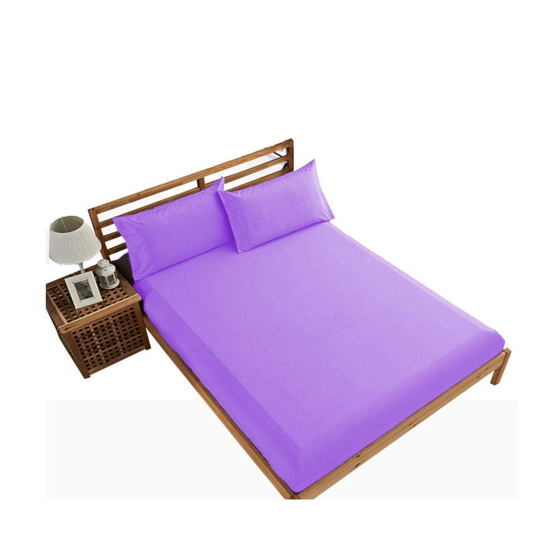 tigers trade lines Single Size, Cotton,Solid Pattern, Purple - Fitted Sheets