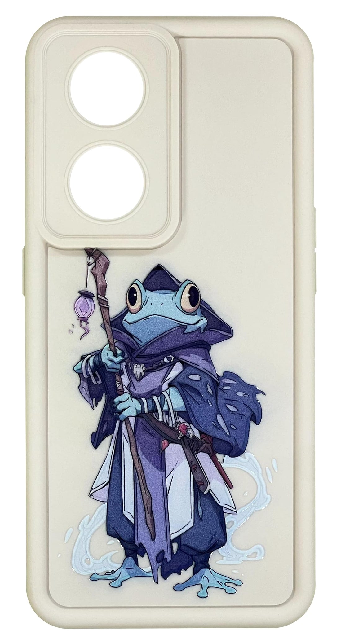 Silicon TPU Case Camera Protection with 3D Anime Prints For Oppo Reno 8T 5G (Frog in Beige)