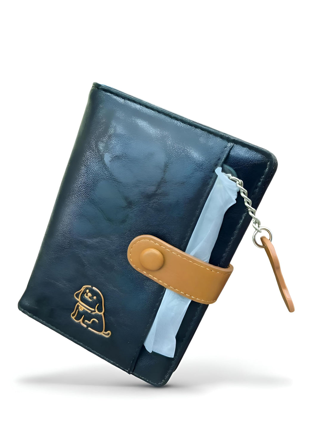 Colours Multiple Options Cute Dog Embossed PU Leather Wallet Designed with Handy Snap Closure and Charming Bone Keychain for Animal Lovers Everywhere (COULAR 3)